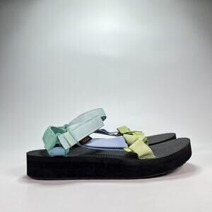 Teva Midform Universal Light Green Multi Platform Sandals 1090969 Women's Size 9